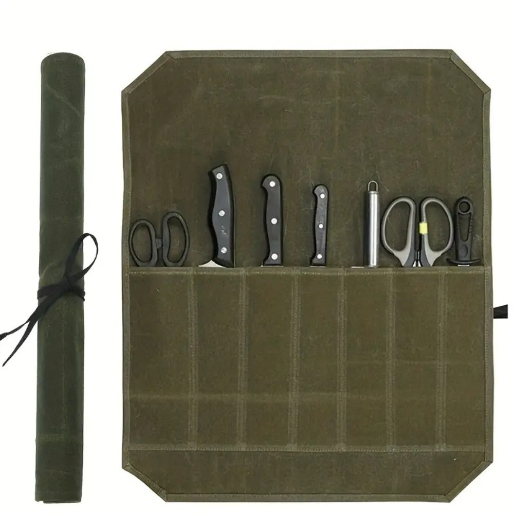 Commercial Kitchen Knife Holder - Nass Wachs Leinwand Messer Lagerung Tasche