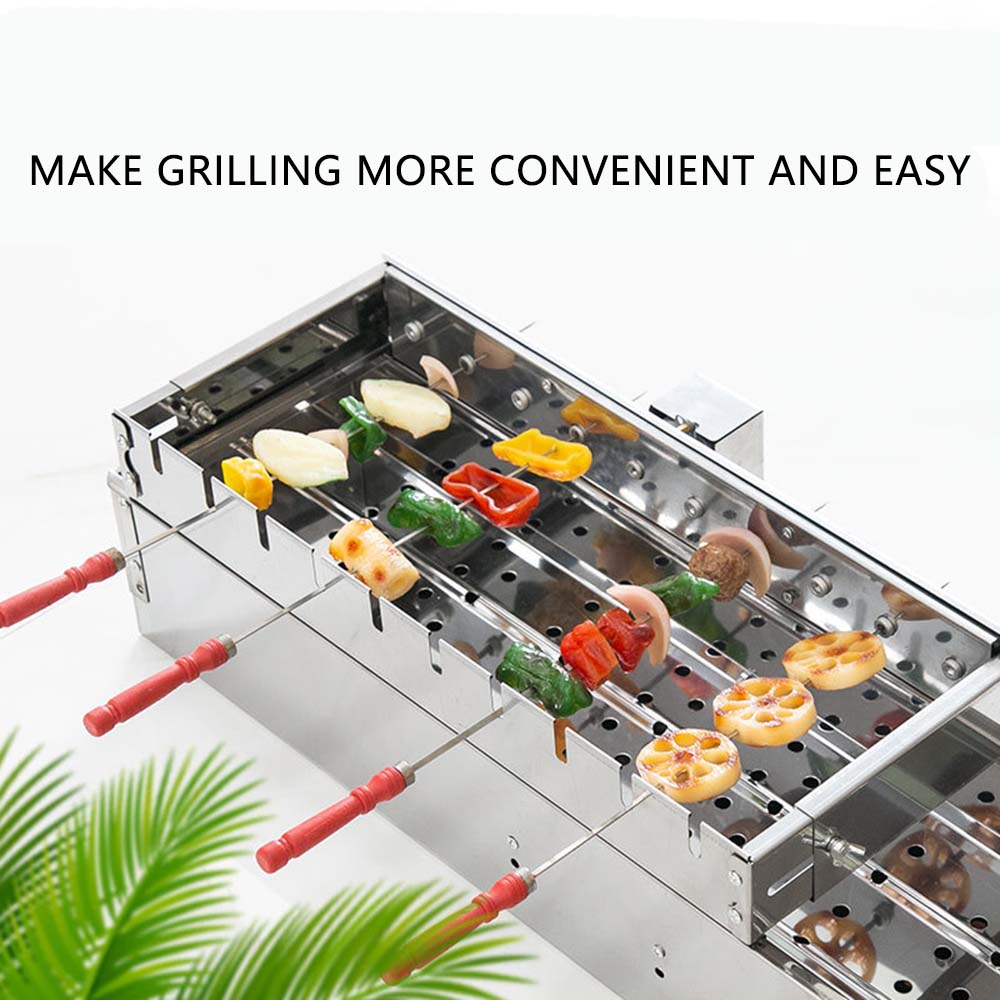 Commercial Kitchen Griddle - Kommerzielle Edelstahl-Grillspieße, vollautomatischer Grill, drehbare Maschine,