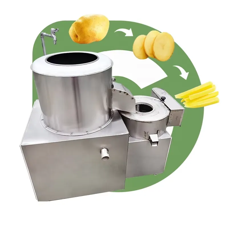 Commercial Potato Peeler - Elektrische Industrielle Kartoffelchip-Wasch-, Schäl-, Schneid- und