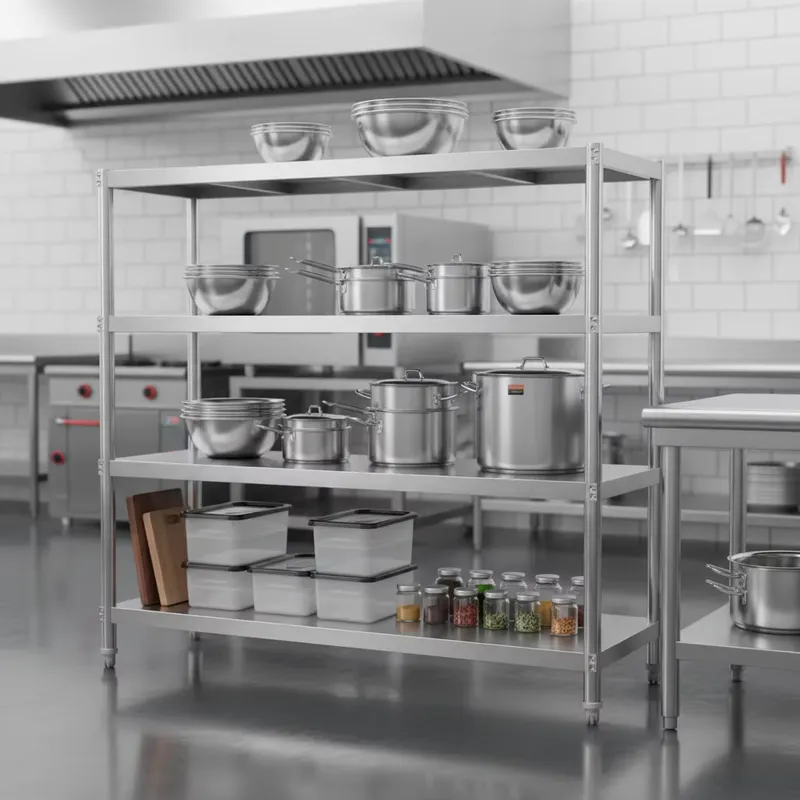 Commercial Kitchen Outlets - Fabrikverkauf Edelstahl-Regal Mehrstöckiges Verstellbares Lagerregal für
