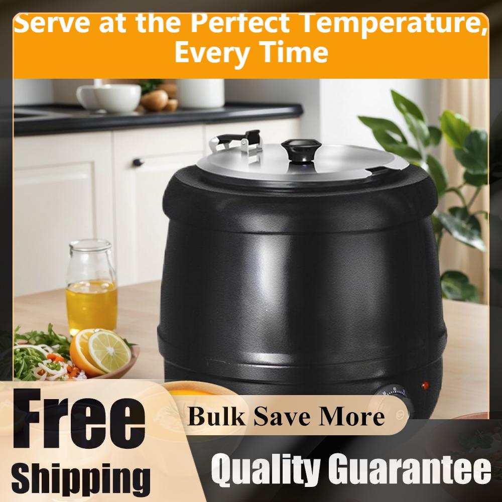 Soup Kettle Warmer - 10L elektrischer Suppenwärmer mit Deckel, aufklappbarer