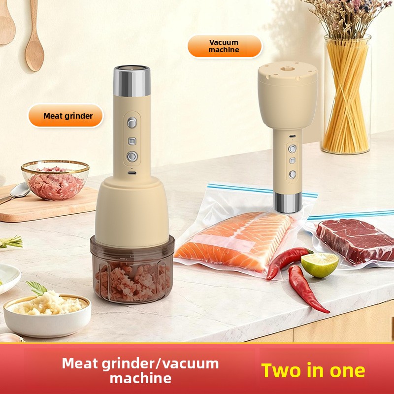 Meat Grinder Electric - 2-in-1 Elektrischer Haushaltszerkleinerer & Mixer, Vakuum-integrierter