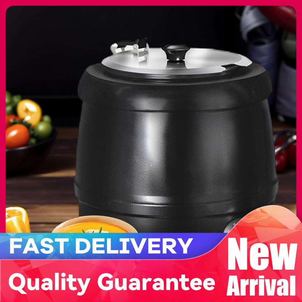 Soup Kettle Warmer - 10L Elektrischer Suppenwärmer mit Klappdeckel, Elektrischer