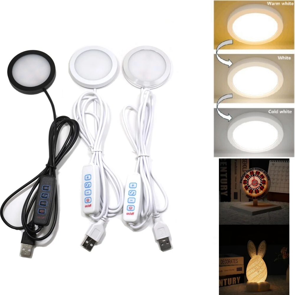 Commercial Kitchen Lighting - 3 Farben verstellbares USB-Puck-Licht, 5 V,