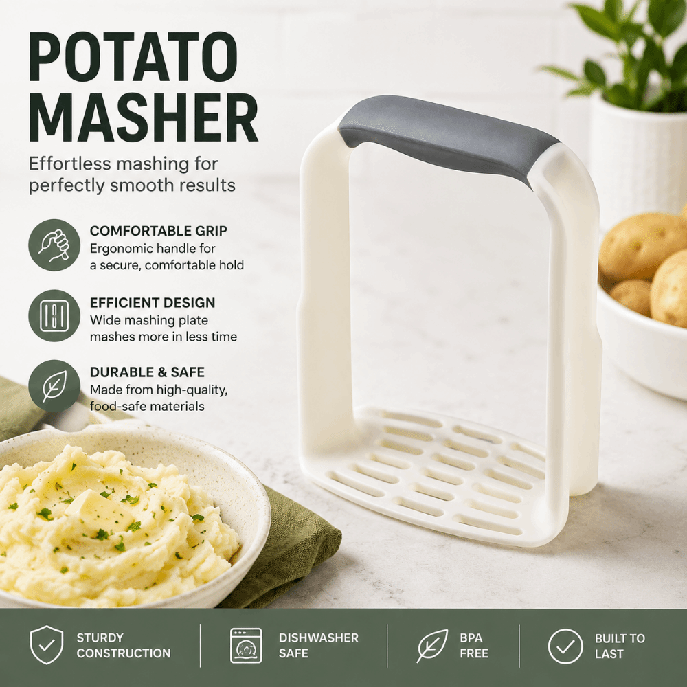 Commercial Potato Peeler - Hängbare Manuelle Kartoffelpresse Professionelles Rostfreies Kartoffelstampfer-Werkzeug