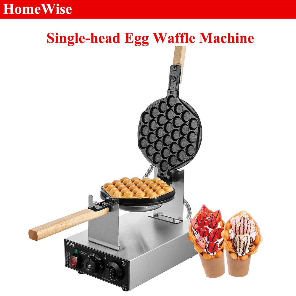 Waffle Maker Commercial - HomeWise Kommerzielles Eierblasen-Waffeleisen, 1400 W, antihaftbeschichteter