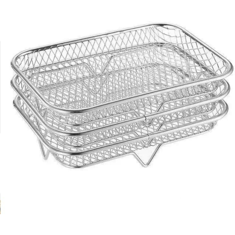 Commercial Kitchen Appliances - 7,68 Zoll Rechteckiger Heißluftfritteusen-Rack, 3-teiliges Stapelbares