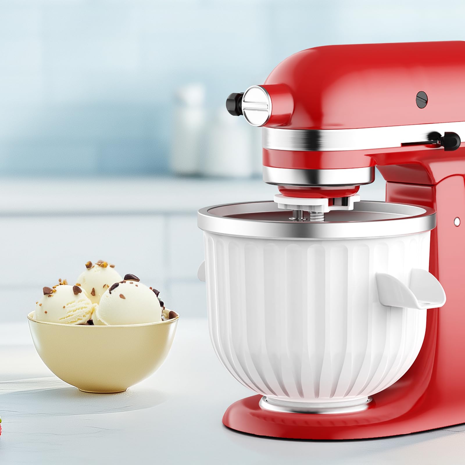 Commercial Kitchen Juicer - 2-Liter-Eiscreme-Aufsatz für KitchenAid Standmixer, passend für