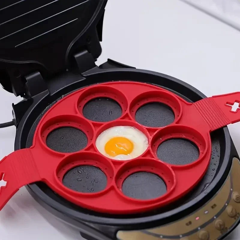 Commercial Kitchen Pots And Pans - Silikon 7-Loch kreisförmige Bratpfanne Frühstück Pfannkuchenform