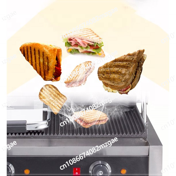 Commercial Kitchen Griddle - Kommerzielle Elektrische Panini-Grillmaschine mit Zwei Platten