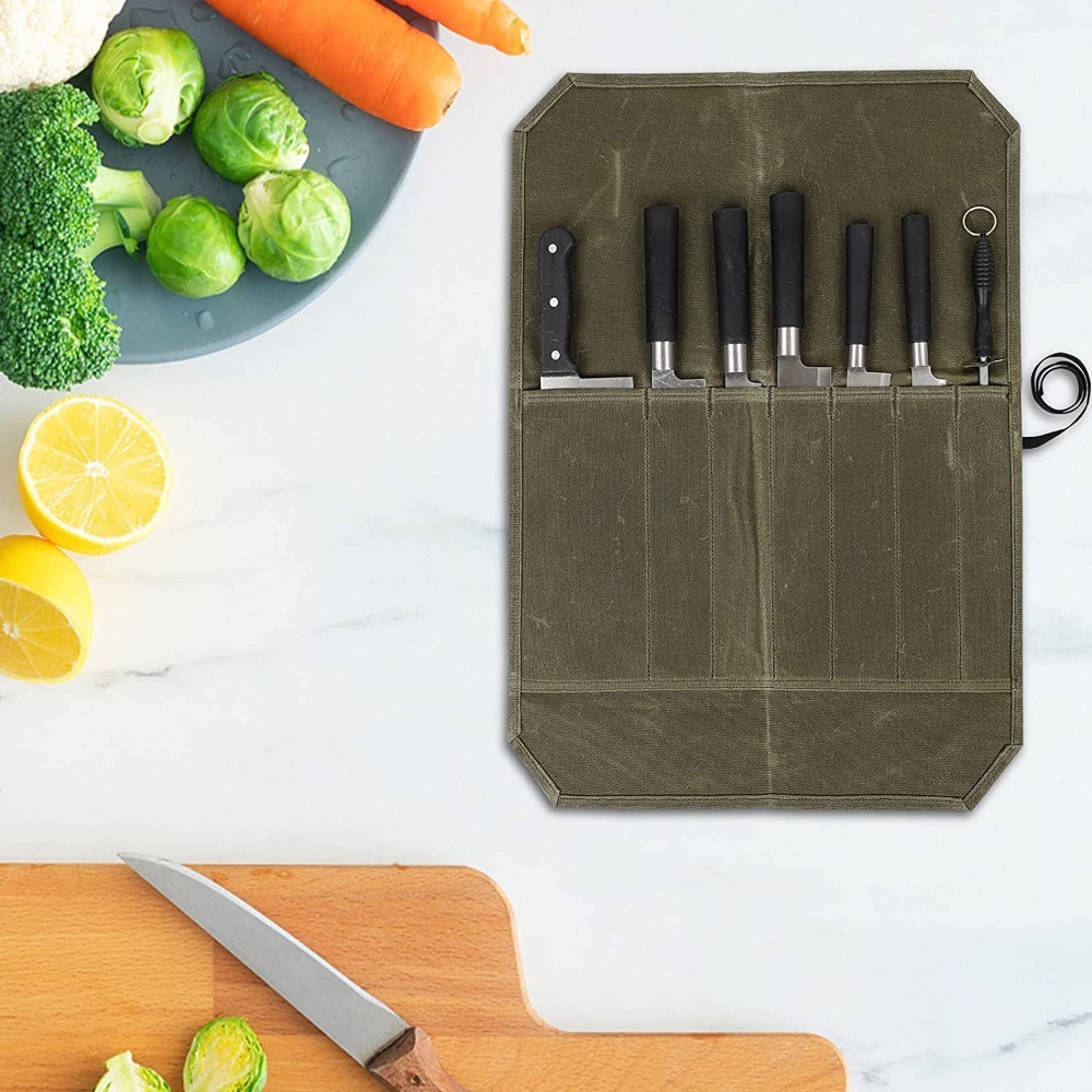 Nass Wachs Leinwand Messer Lag – Commercial Kitchen Knife Holder Bewertung und Preis