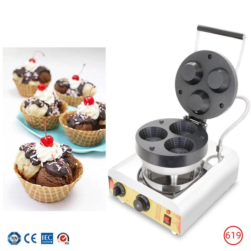 Kommerzielle Dreifach-Eiswaffe – Waffle Maker Commercial Bewertung und Preis