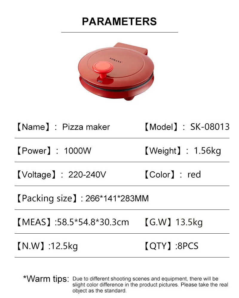 110V Elektrische Pizzamaschine – Waffle Maker Commercial Bewertung und Preis