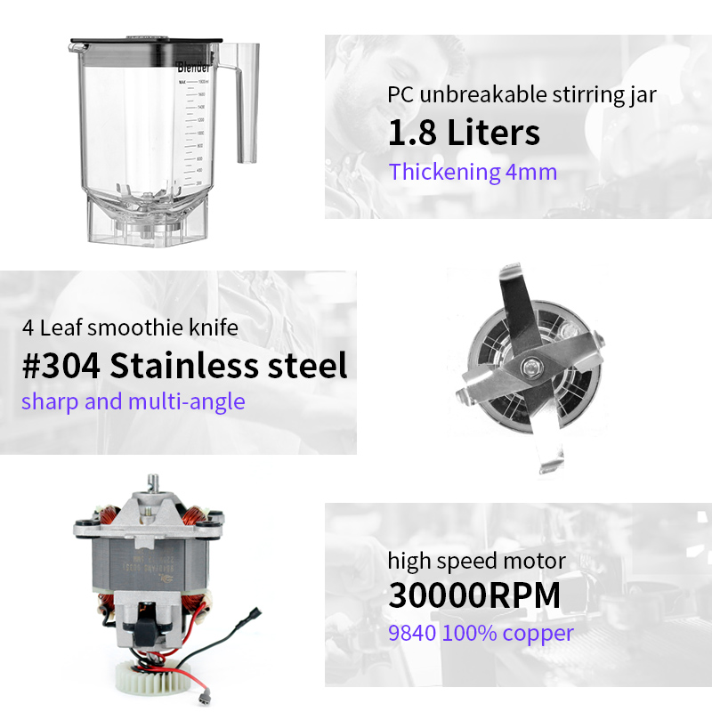Hochleistungs-1,8-Liter-Smooth – Commercial Blender Heavy Duty Bewertung und Preis