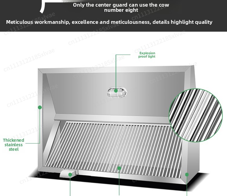 Verstärkte Edelstahl-Dunstabzu – Commercial Kitchen Hoods Bewertung und Preis
