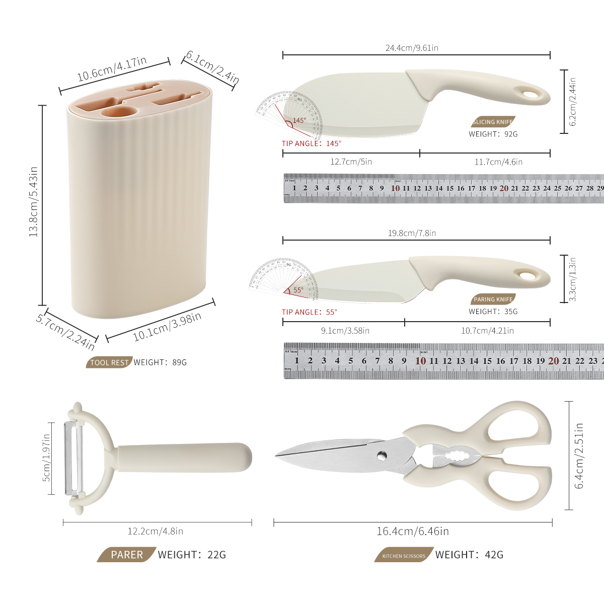 Fünfteiliges Set aus Edelstahl – Commercial Kitchen Knife Holder Bewertung und Preis